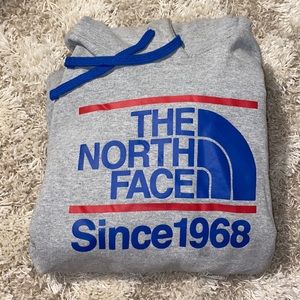 Gray men’s hoodie.  The north face